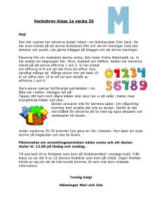 Veckobrev klass 1a vecka 35