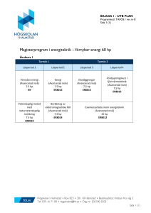 Magisterprogram i energiteknik – förnybar energi 60 hp