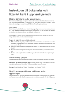 Instruktion till bokanalys och litterärt kafé i