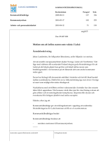 Motion om att införa euron som valuta i Luleå