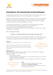 Instruktioner till medverkande forskare/deltagare