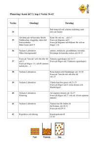 Planering i kemi åk7.3, kap.1 Vecka 34