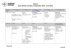 Schema - Barns tillväxt och hälsa läsår 2010-2011