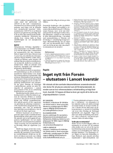 Inget nytt från Forsén – slutsatsen i Lancet kvarstår