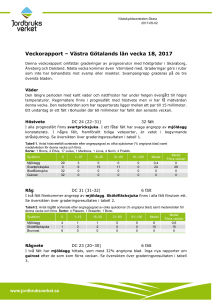Veckorapport – Västra Götalands län vecka 18, 2017