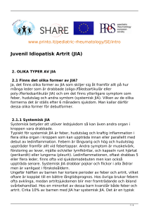 Juvenil Idiopatisk Artrit (JIA)