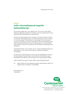 Inför internetbaserad kognitiv beteendeterapi