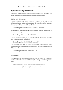 Tips för tävlingsmatematik