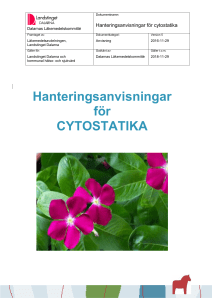 Hanteringsanvisningar för CYTOSTATIKA