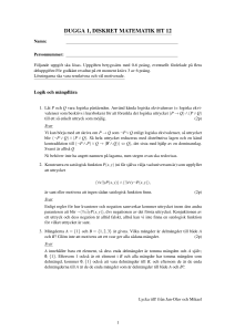 DUGGA 1, DISKRET MATEMATIK HT 12