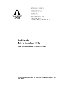 Informationssystem och Internet för Internetteknologi