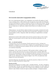 Faktablad Om kroniskt obstruktiv lungsjukdom (KOL)