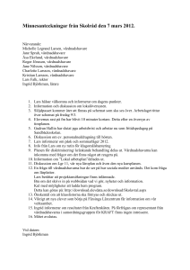 Minnesanteckningar från Skolråd den 7 mars 2012