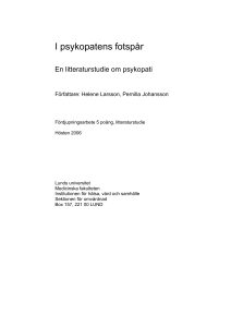 Frdjupningarbete Helene,Pernilla psykopati
