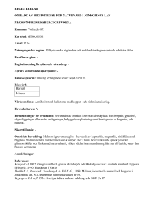 REGISTERBLAD OMRÅDE AV RIKSINTRESSE FÖR NATURVÅRD