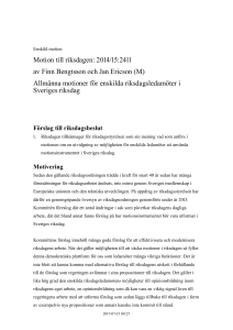 Allmänna motioner för enskilda riksdagsledamöter i Sveriges riksdag