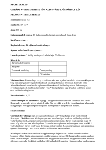 REGISTERBLAD OMRÅDE AV RIKSINTRESSE FÖR NATURVÅRD