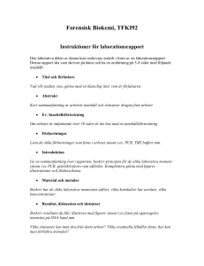 Introduktionskurs i forensisk kemi, TFKI18
