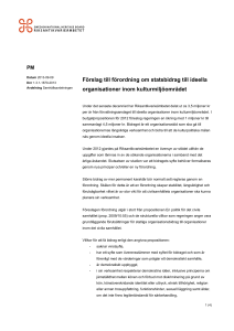 Förslag till förordning om statsbidrag till ideella organisationer inom