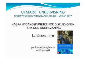 UTMÄRKT UNDERVISNING