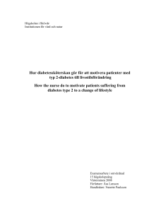 Hur diabetessköterskan gör för att motivera patienter med typ 2