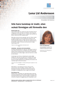 Inte bara kunskap är makt, utan också förmågan att förmedla den