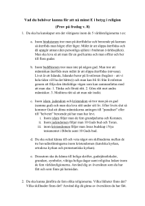 Vad du behöver kunna i religion