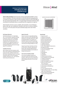 PRODUKTINFORMATION OTICON ALTA2 PRO OTICON ALTA2