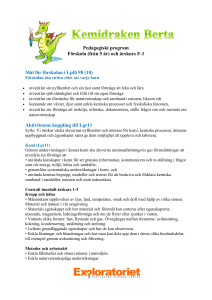Pedagogiskt program Förskola (från 5 år) och årskurs F