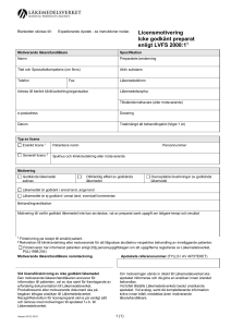 Licensmotivering Icke godkänt preparat