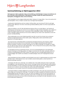 Sammanfattning av Hjärtrapporten 2013 - Hjärt
