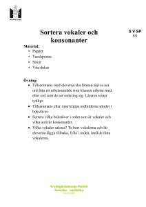 Sortera vokaler och konsonanter