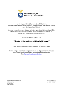 Årets hästskötare/medhjälpare