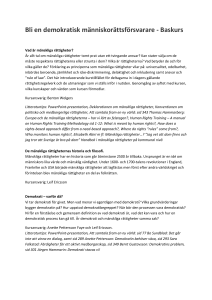 Bli en demokratisk människorättsförsvarare - Baskurs