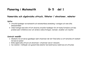 Lpp ma år 5 del 1 Numeriska uttryck, mönster