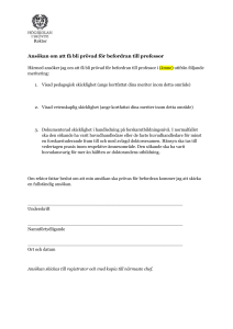 Härmed ansöker jag om att få bli prövad för befordran till professor i