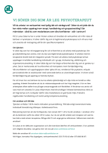 vi söker dig som är leg. psykoterapeut