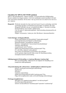 Checklista för Hunter MPS II