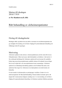 Rätt behandling av alzheimerspatienter