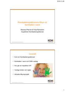 Kemikalieinspektionens tillsyn av kemikalier i varor