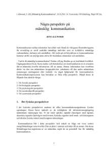 Några perspektiv på mänsklig kommunikation