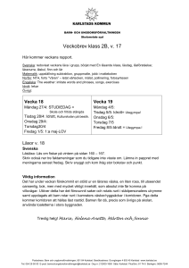 Veckobrev - ItsLearning