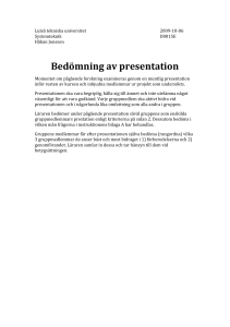 Bedömning av presentation - Luleå tekniska universitet