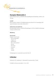 Kursplan Matematik A Litteratur