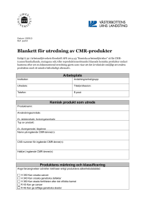 Blankett för utredning av CMR