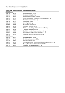 VT14 Master Programme in Biology (TBI2M