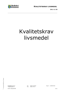 Kvalitetskrav livsmedel