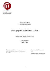 Pedagogiskt ledarskap i skolan