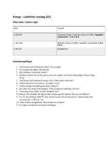 Energi – Läxförhör onsdag 22/3