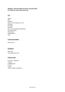 Kliniker med flextidsavtal från och med 2012 (Region Skåne)